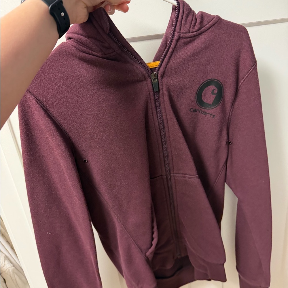 Carhartt Kids Zip-Up Hooded Jacket in Burgundy